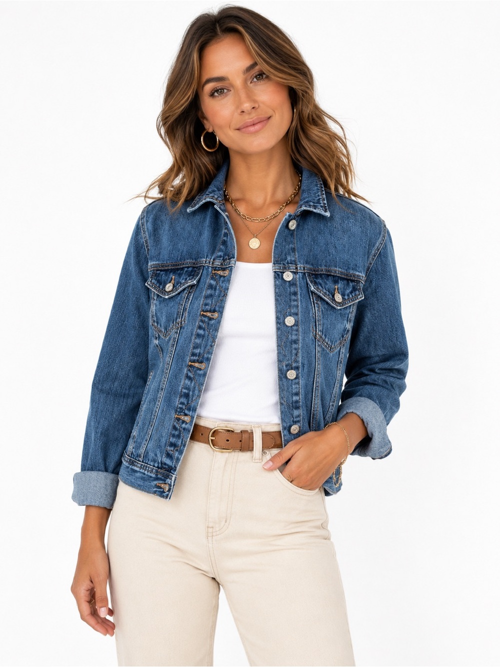 Old Navy Blue Denim Jean Jacket - Women's 100% Cotton